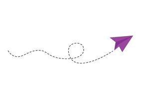 Dashed Line Paper Airplane Route vector