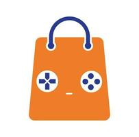 Game shop vector logo. design. Shopping bag combination joystick icon vector design.