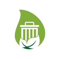 hoja basura gota forma concepto vector logo diseño icono. plantilla de logotipo de vector de basura.