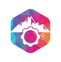 Mountain gear logo icon design. vector