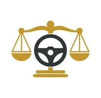 Transport law vector logo design template. Steering and balance icon design.