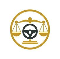 Transport law vector logo design template. Steering and balance icon design.