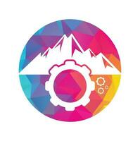 Mountain gear logo icon design. vector