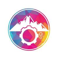 Mountain gear logo icon design. vector