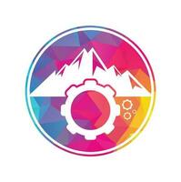 Mountain gear logo icon design. vector