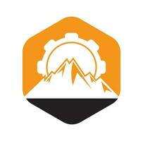 Mountain gear logo icon design. vector