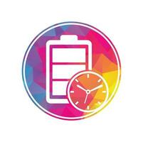 Battery time logo design template. Speed charge energy logo vector. vector