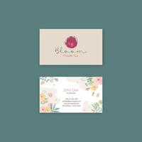 Floral Business Card Design Printable vector