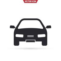 Front view car icon. Transportation concept. Vector illustration isolated on white background.