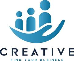 Creative people care logo design vector templates