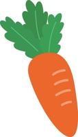 Orange carrot with leaves vector design, vegetable illustration element.