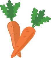 Orange carrot with leaves vector design, vegetable illustration element.