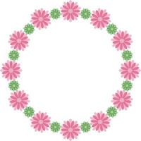 Beautiful flower pattern circular frame design, Border element with flower creation. vector