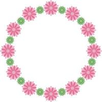 Beautiful flower pattern circular frame design, Border element with flower creation. vector