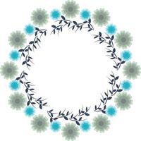 Beautiful flower pattern circular frame design, Border element with flower creation. vector