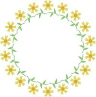 Beautiful flower pattern circular frame design, Border element with flower creation. vector