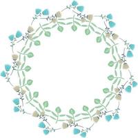 Beautiful flower pattern circular frame design, Border element with flower creation. vector