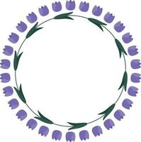 Beautiful flower pattern circular frame design, Border element with flower creation. vector