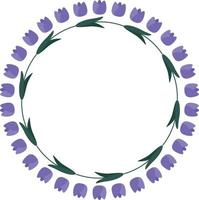 Beautiful flower pattern circular frame design, Border element with flower creation. vector