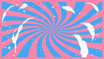 Sky background with clouds and glitter in manga style. vector