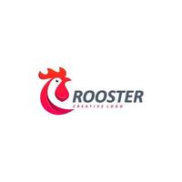 Vector Logo Illustration Rooster Simple colorful.