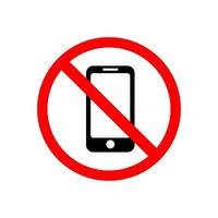 Smartphone use prohibition icon vector design