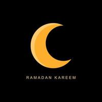 Crescent moon vector design with ramadan kareem inscription