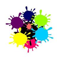 Abstract background vector design with colorful paint splashes