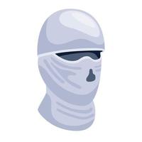 icono de máscara ninja diseñado en estilo plano vector