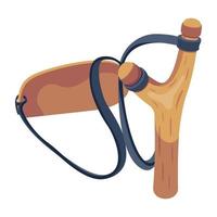 A colourful flat icon of slingshot vector