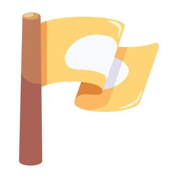 Get a flat icon of flagpole vector