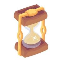 icono plano premium de temporizador de arena vector