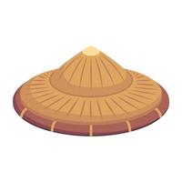 A customizable flat icon of samurai hat vector