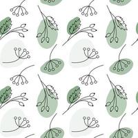 Endless pattern from branches with spots in trendy pale marker hues. Abstract background texture. vector