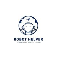 robot helper automation robot assistant logo icon mascot modern business vector