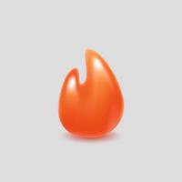 3d simple fire icon stone gem vector element