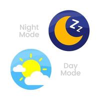 night and day mode concept illustration flat design vector eps10. modern graphic element for landing page, empty state ui, infographic, icon