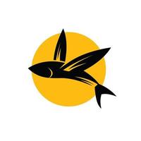 diseño de vector de logotipo de pez volador