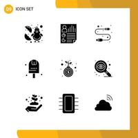 9 Creative Icons Modern Signs and Symbols of set food user done wire Editable Vector Design Elements