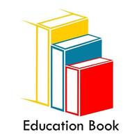 Ilustración de plantilla de diseño de logotipo de libro de educación. hay libros y esto es bueno para la educacion vector