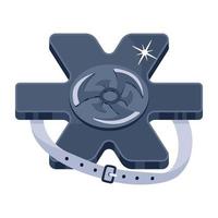 An editable flat icon of ninja star vector