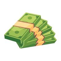 Check this 2d icon of banknote and stack vector