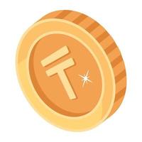 Latest 2d icon design of tenge vector