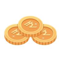 Latest 2d icon design of tenge vector