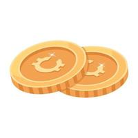 A scalable 2d icon of c coins vector