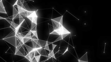 Glowing Plexus Network Connection Moving On Black Background. Digital Technology Network Background. Futuristic High Tech Network Background. Abstract Plexus Dot Moving On Black Bg, Polygonal Network video