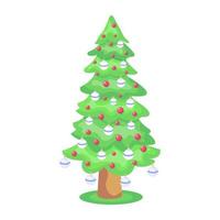 Trendy Christmas Bush vector