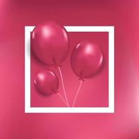 3d balloon illustration in magenta color concept vector