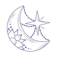 moon and star esoteric vector