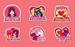 Valentine Love Sticker Design vector